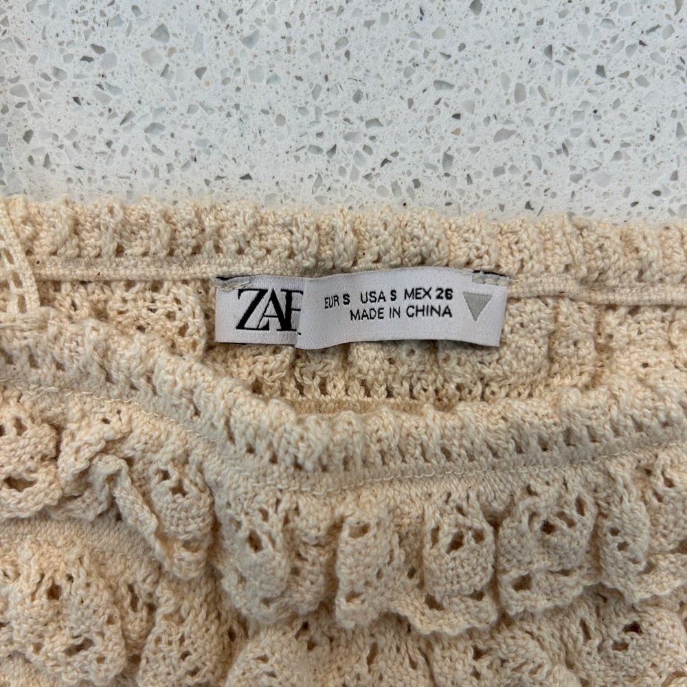 Zara Cream Lace Ruffle Camisole - Picture 2 of 2